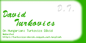 david turkovics business card